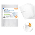 Pryma Buste Forate Portadocumenti A4 Standard – 100 Pezzi – Buste Trasparenti Ruvide con Foratura Universale – Resistenti e Antistrappo