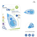 Pryma Correttore a Nastro Clip Soft | 5mm x 8m – Correzione Precisa e Scorrevole, Scrittura Immediata, Design Ergonomico, Ideale per Scuola, Ufficio e Casa (Blu)