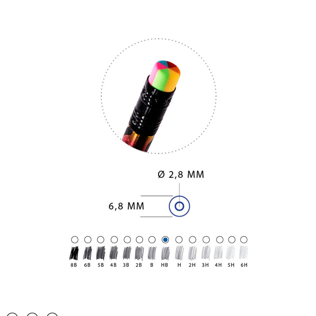 Matita In Grafite Rainbow Con Gommino | Hb - Ø 2,8 Mm