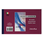 Pryma Blocco Ricevute Generiche – 2 Copie Autoricalcanti, 50x50 Fogli, Formato 17x10 cm, Ideale per Pagamenti e Transazioni