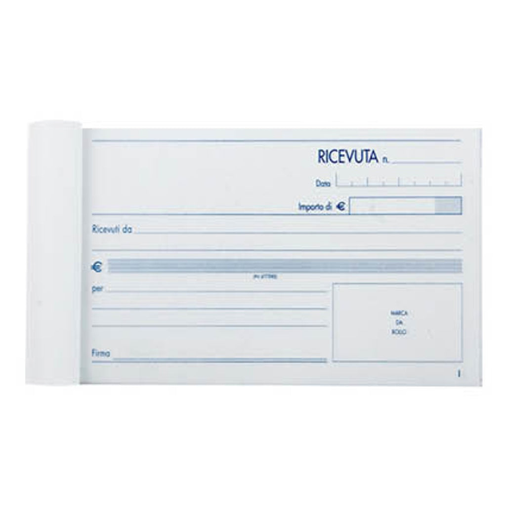 Pryma Blocco Ricevute Generiche – 2 Copie Autoricalcanti, 50x50 Fogli, Formato 17x10 cm, Ideale per Pagamenti e Transazioni