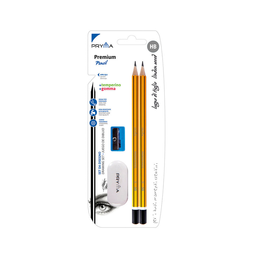 Matita In Grafite Premium Con Temperino E Gomma | Hb - Ø 2,8 Mm