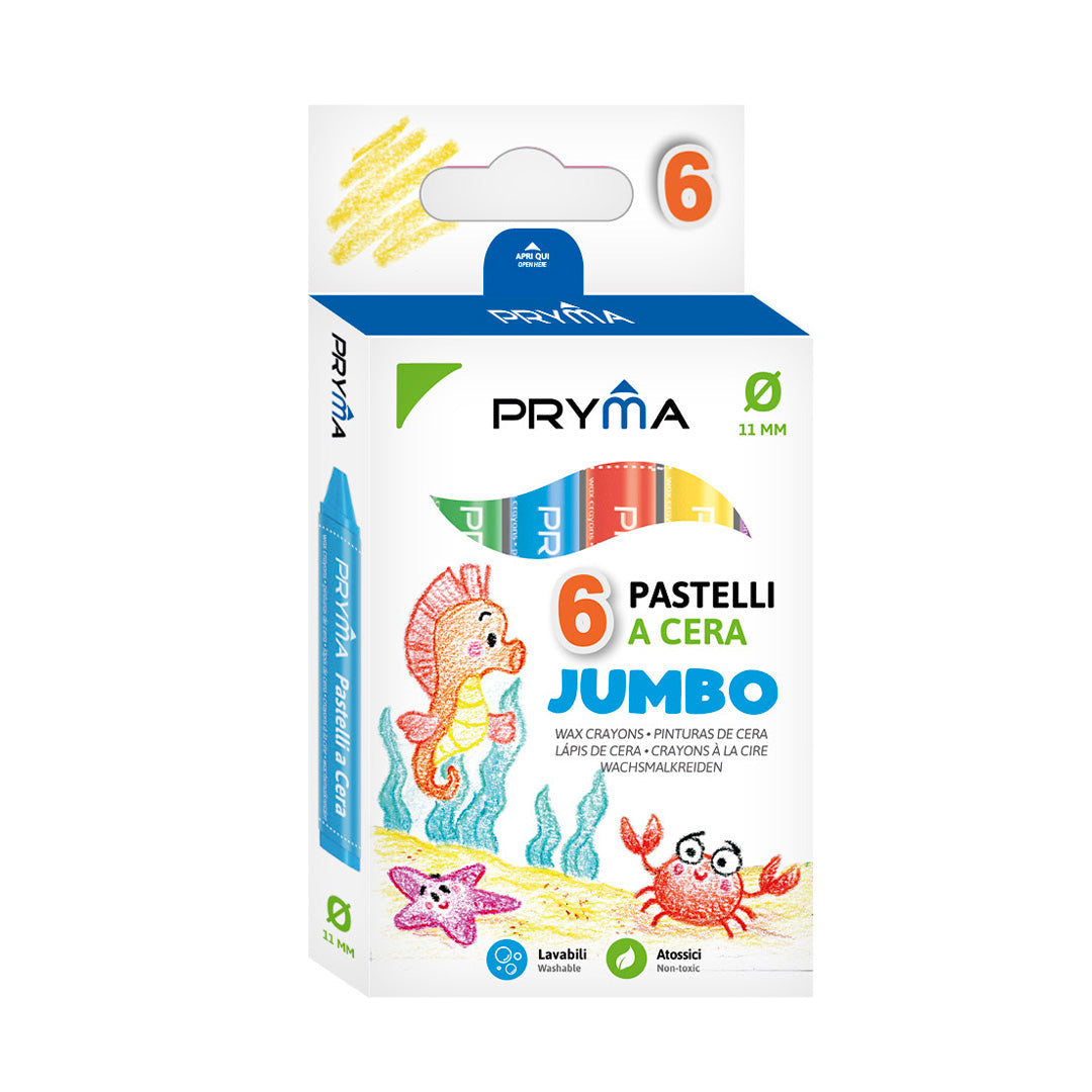 Pastelli A Cera Jumbo | Ø 11Mm - 6 Colori
