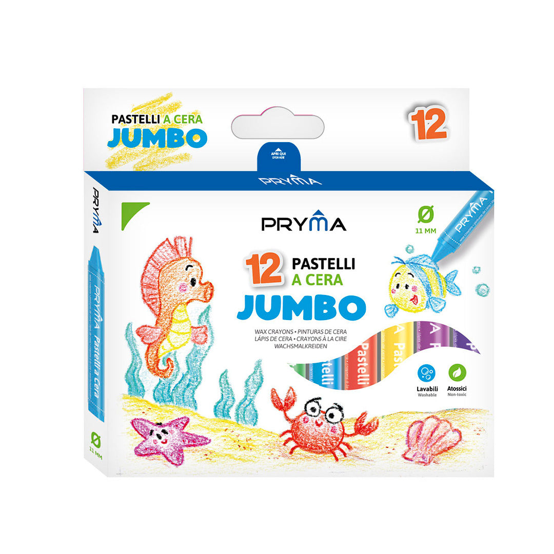 Pastelli A Cera Jumbo | Ø 11Mm - 12 Colori
