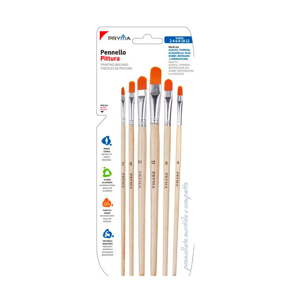 Set Pennelli Da Pittura Punta Tonda | 6 Misure