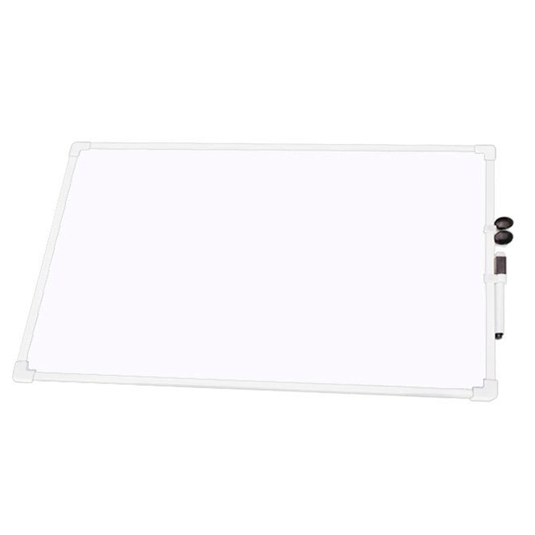 Pryma Lavagna Bianca Magnetica 35x50 Cm con Cornice in Alluminio – Mini Whiteboard da Parete o Appoggio con Pennarello Magnetico e 2 Cancellini