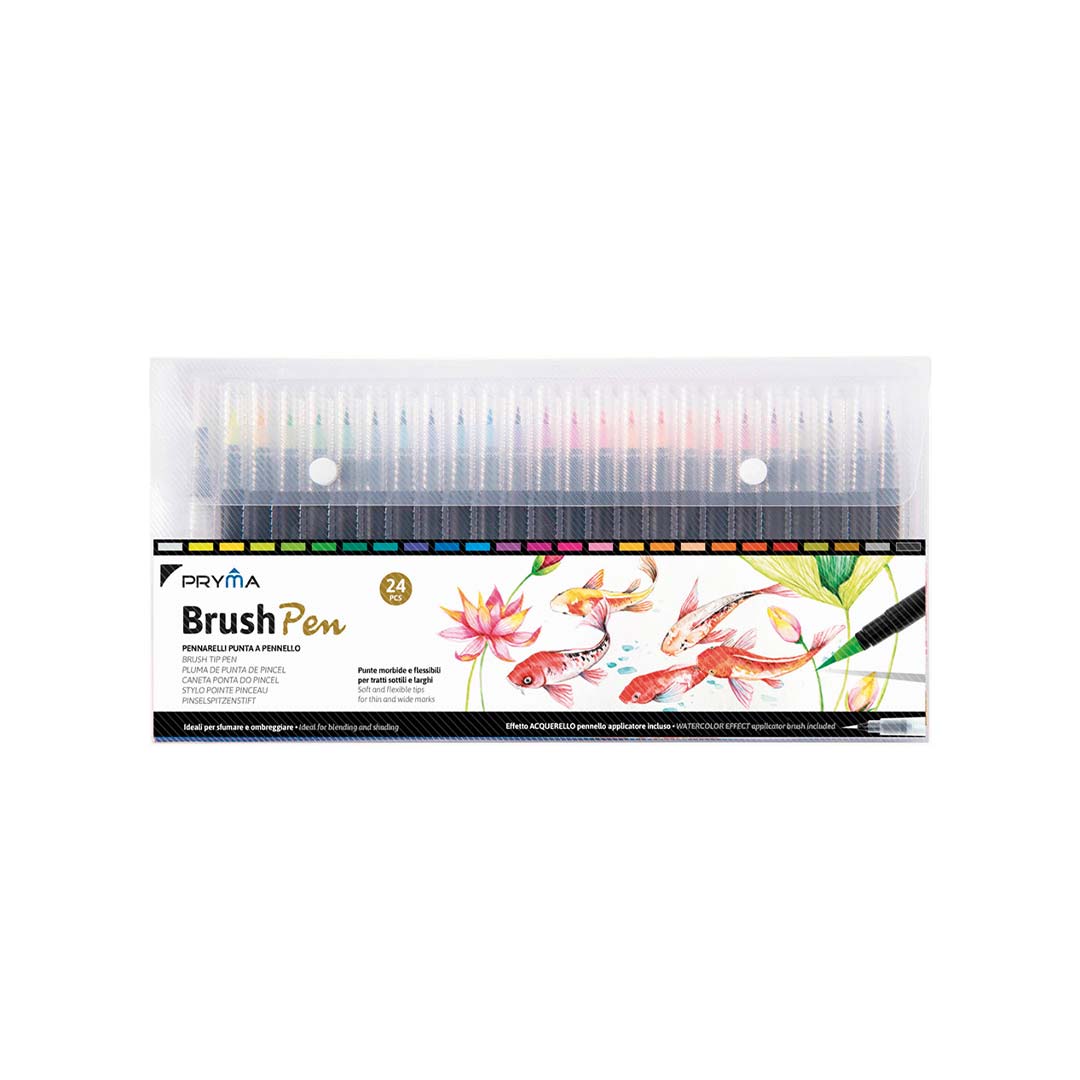Brush Pen Con Pennello Applicatore | 24 Colori
