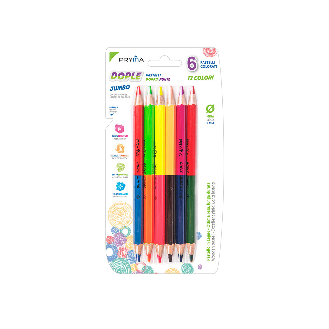 Pastelli Bi-Color Dople Jumbo 6Pz