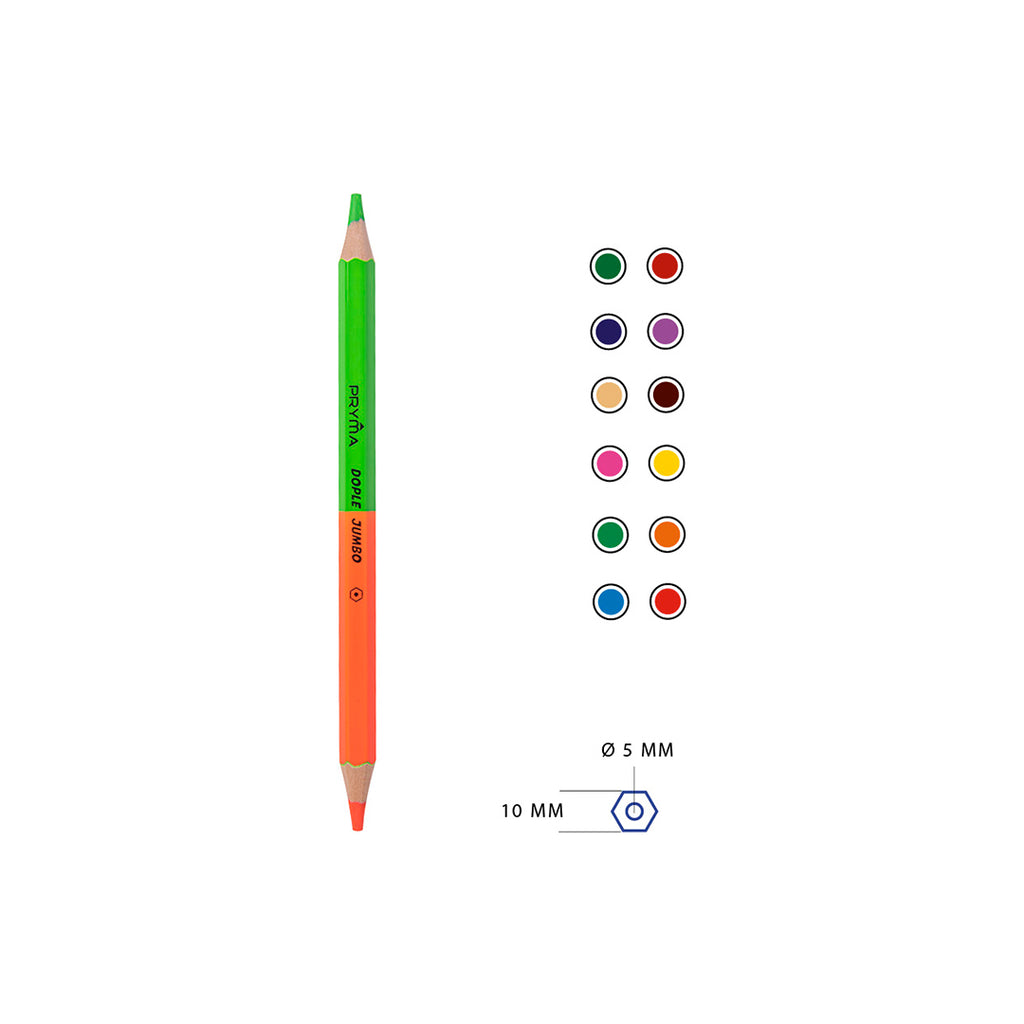 Pastelli Bi-Color Dople Jumbo 6Pz