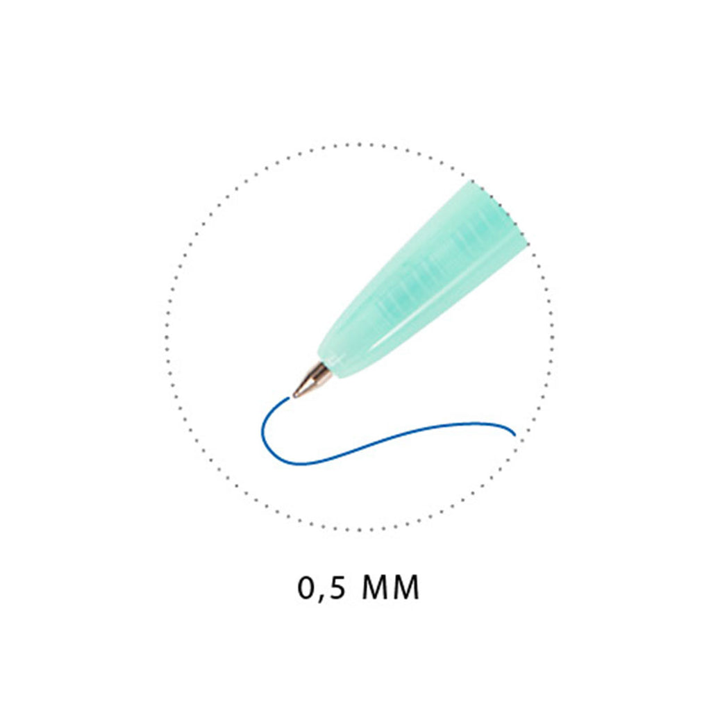 Penna Sfera Crystal Pastel 0.5Mm 5Pz Blu