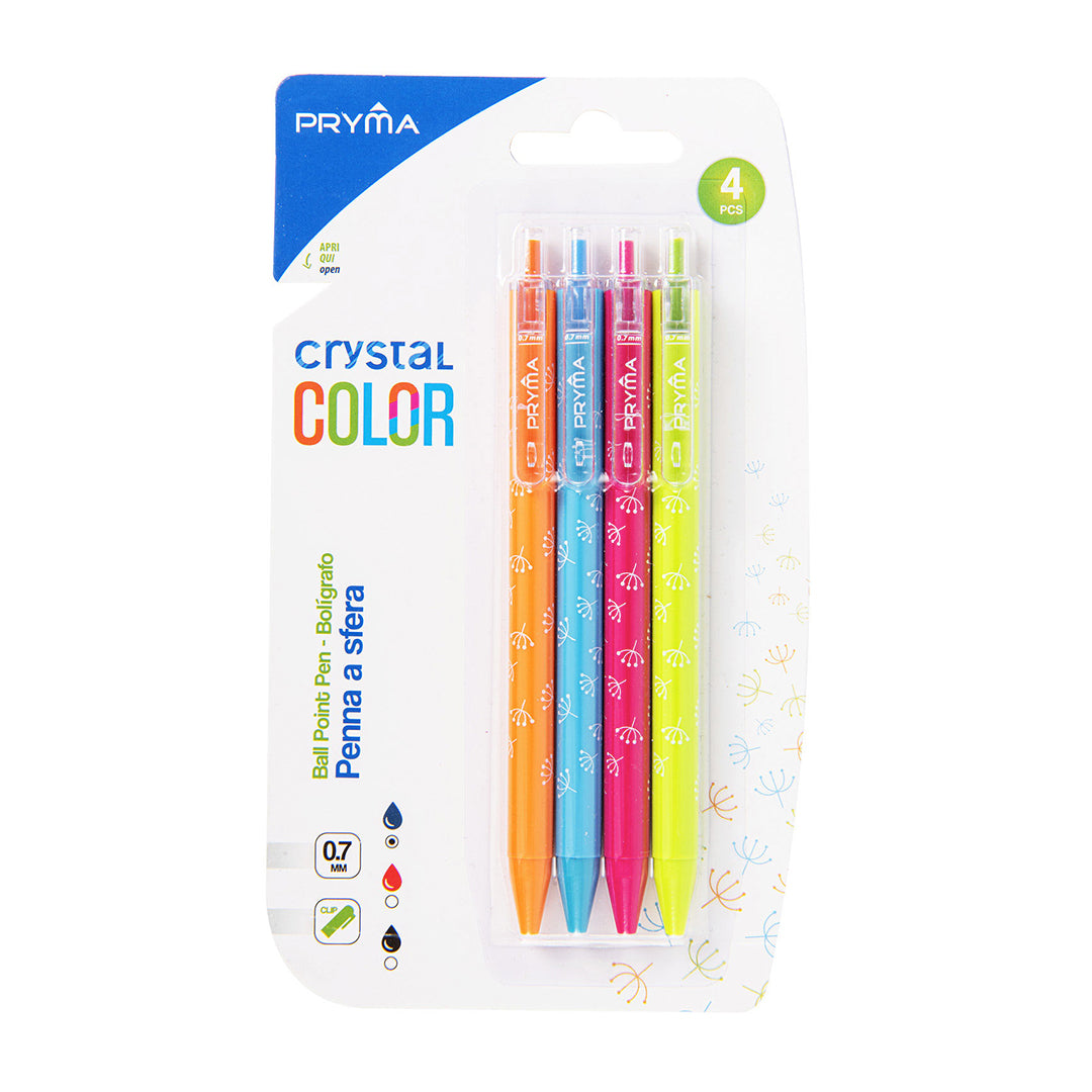 Penna Sfera Crystal Color 0.7Mm 4Pz Blu