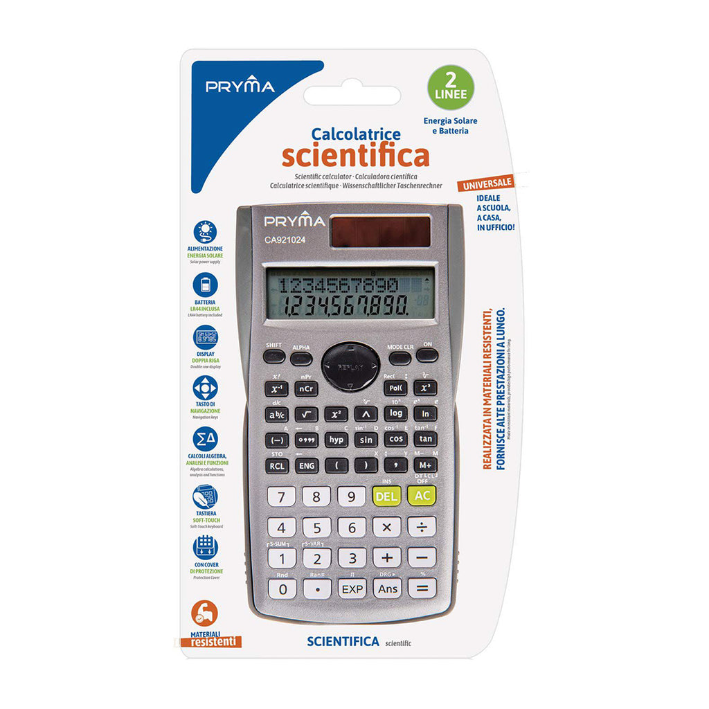 Calcolatrice Scientifica 2 Righe 156x85x20 Mm Solare