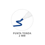 Marcatore Lavagna Bianca Punta Tonda |2 Mm (Blu, Nero, Rosso)