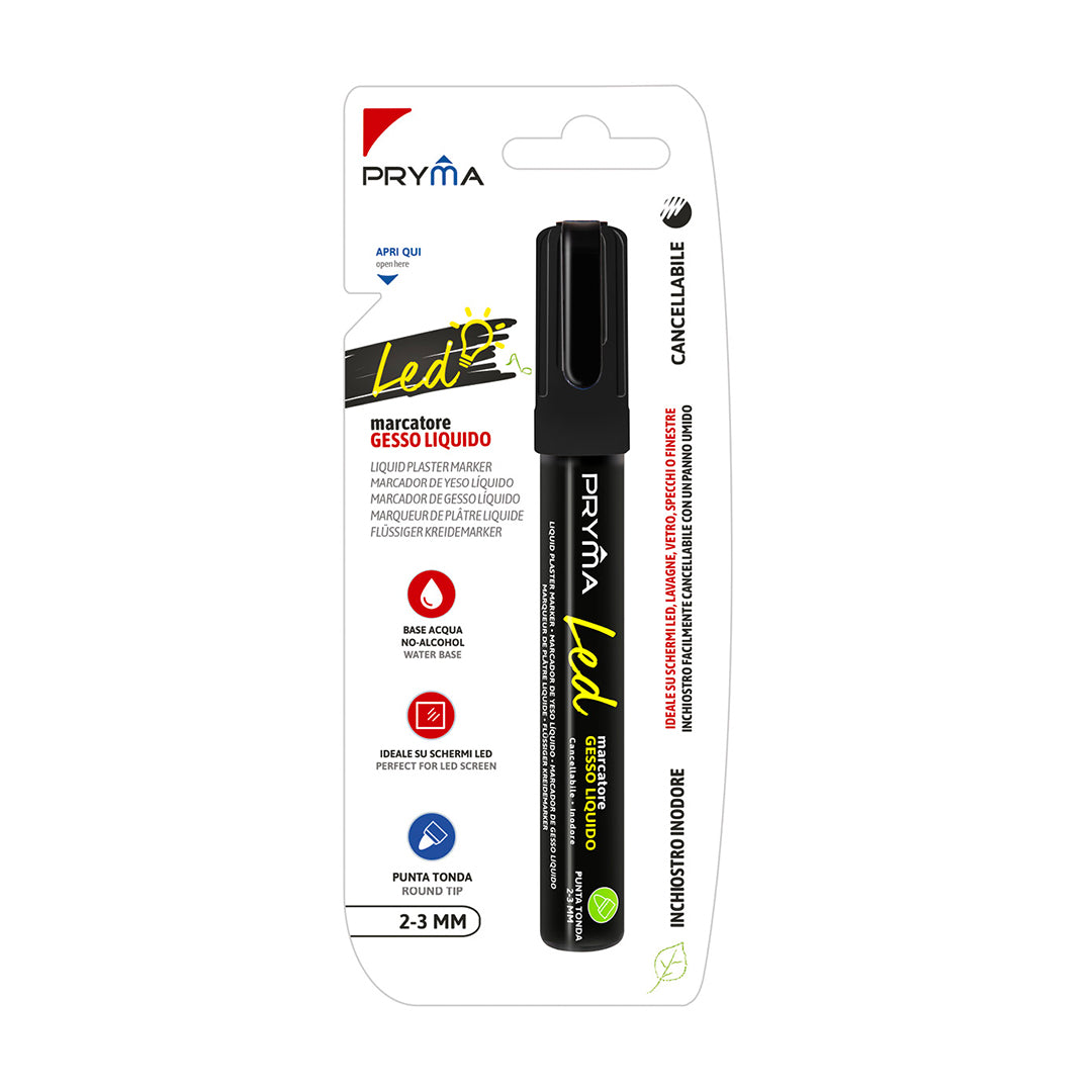 Marcatore Gesso Liquido Punta Tonda 2-3Mm | Nero