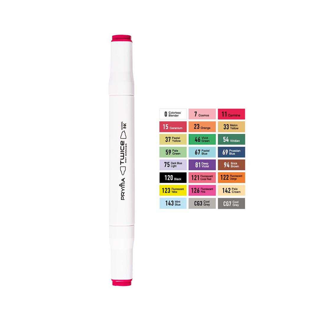 Cofanetto Marcatori Twice | 24 Colori (Doppia Punta 1Mm-6Mm)
