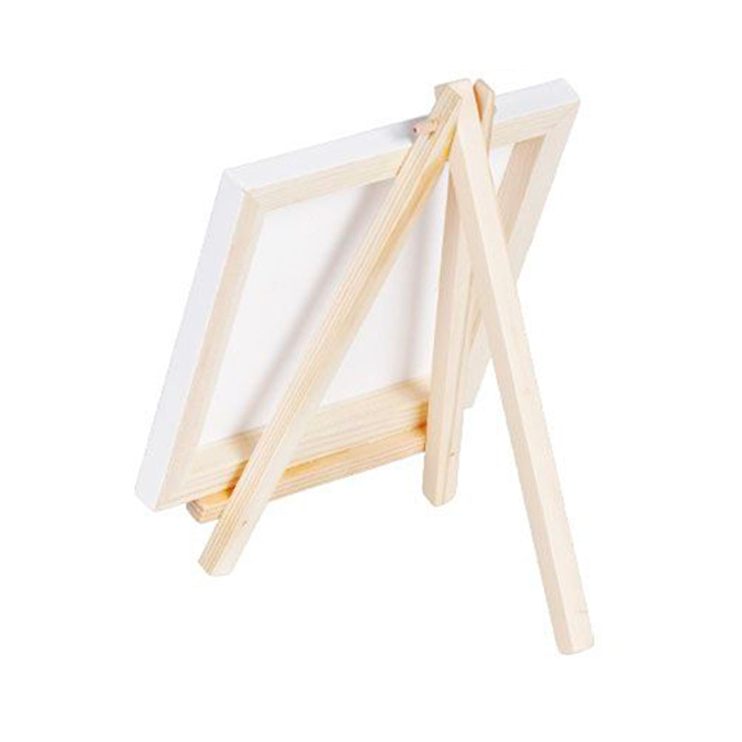 Cavalletto Da Pittura In Legno Con Tela Da 15x15 Cm
