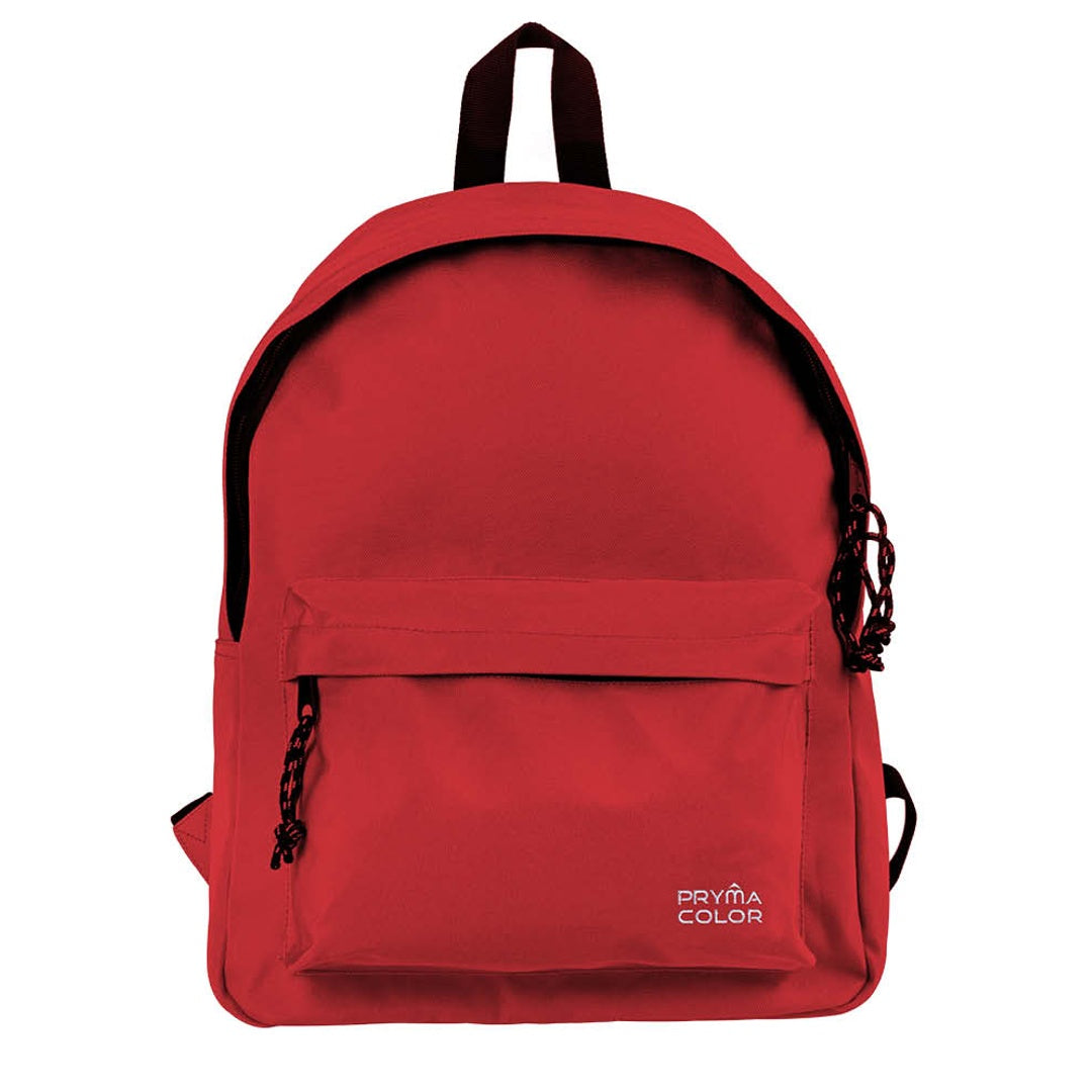 Pryma Zaino Scuola e Tempo Libero Rosso 40x31x15 Cm | Zaino Scolastico Unisex, Leggero e Resistente con Spallacci Regolabili e Tasche