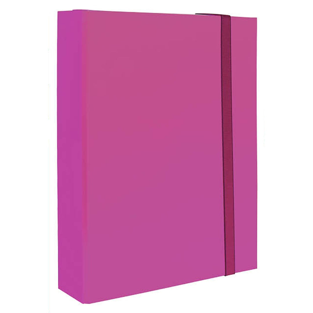 Pryma Cartella con Elastico Piatto 25x35 Cm - Organizzatore Documenti, Design Resistente, Colori Moderni (Fucsia, D7)
