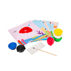 Set Finger Paint - 6 Colori A Dita Con 10 Disegni Pennellino E Mini Palette Per Mescolare