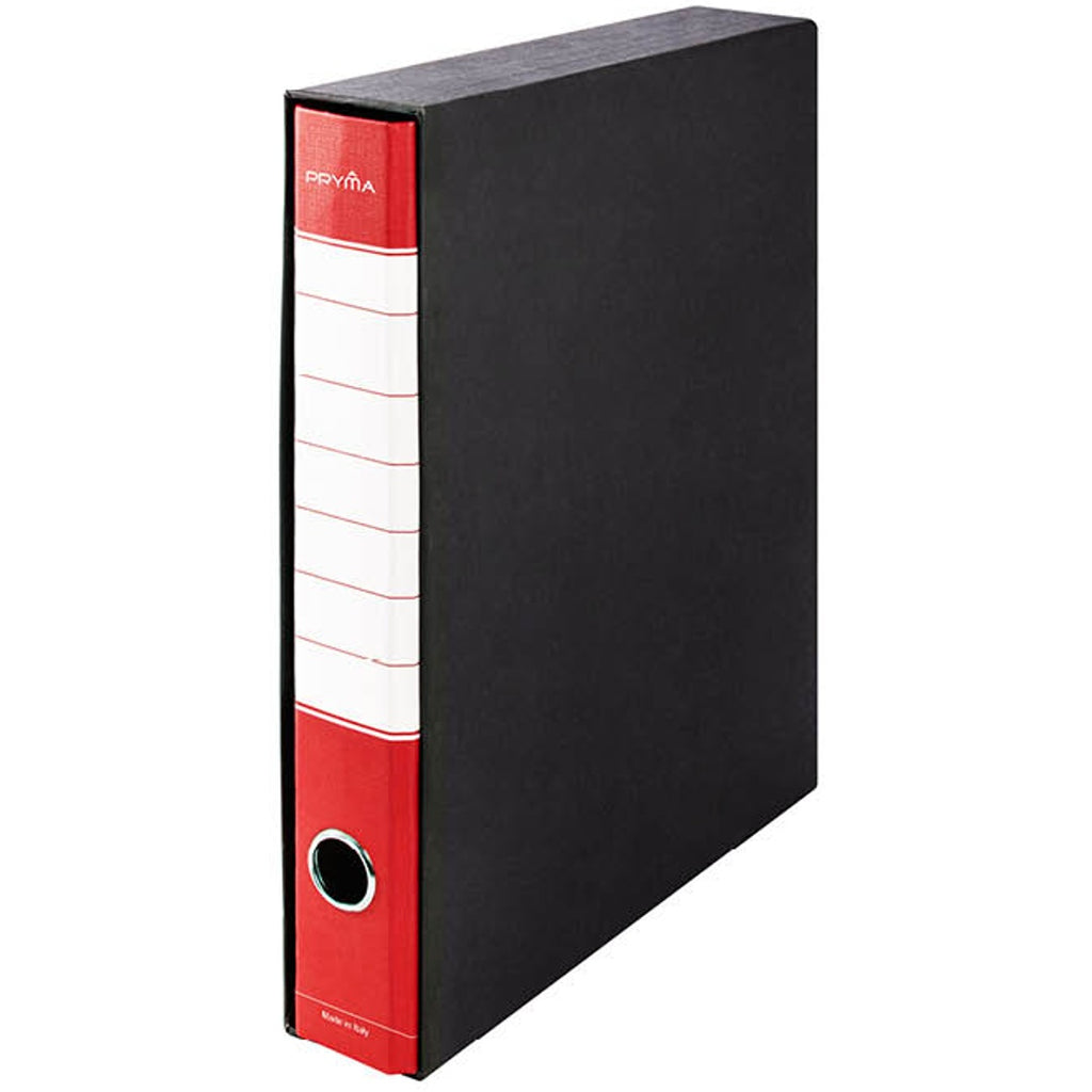 Pryma Registratore Raccoglitore Ufficio con Leva - Raccoglitore Protocolli A4 Robusto per Documenti (Rosso, D5)