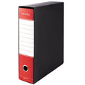 Pryma Registratore Raccoglitore Ufficio con Leva - Raccoglitore Protocolli A4 Robusto per Documenti (Rosso, D8)