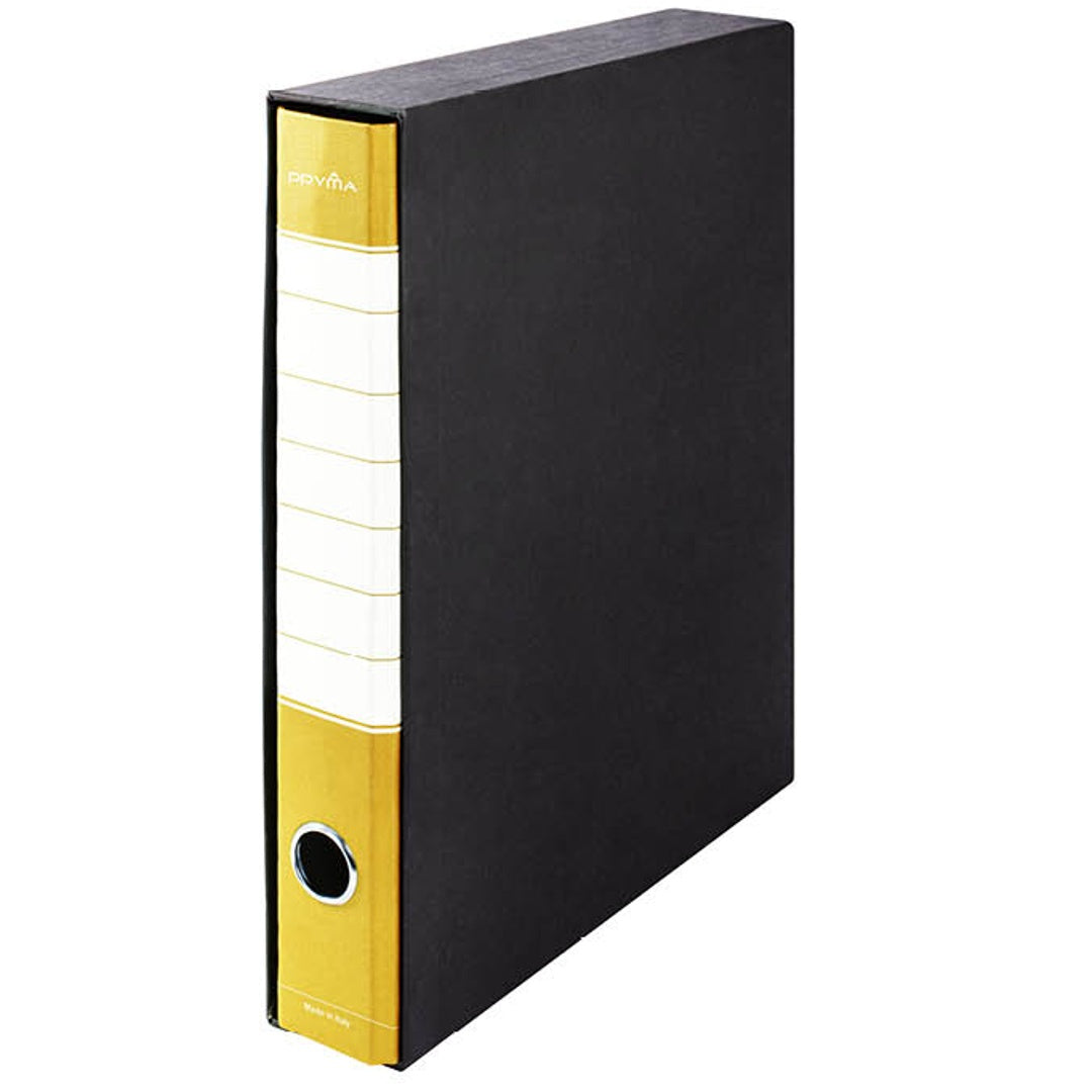 Pryma Registratore Raccoglitore Ufficio con Leva - Raccoglitore Protocolli A4 Robusto per Documenti (Giallo, D5)
