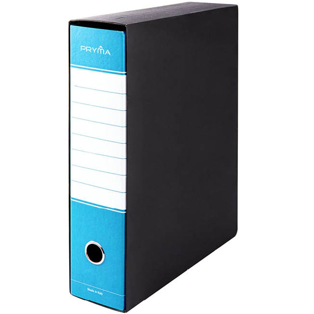 Pryma Registratore Raccoglitore Ufficio con Leva - Raccoglitore Protocolli A4 Robusto per Documenti (Azzurro, D8)