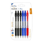 Penna Sfera Scatto Click 1Mm 6Pz Colori Assortiti