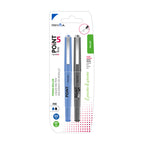 Penna Roller Point 5 0.5Mm 2Pz Nero-Blu