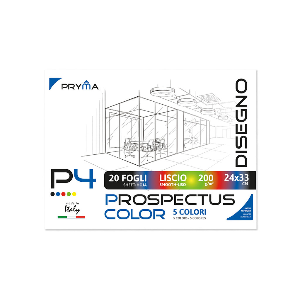 Pryma Album da Disegno P4 Fogli 5 Colori 24x33cm 200g/m²
