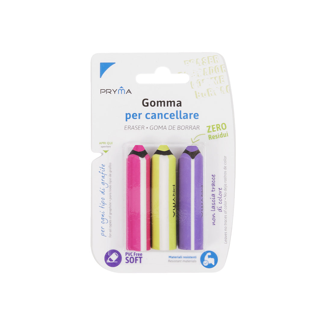Gomma Matitona 1.5x6.5x1.5Cm 3Pz Bl.