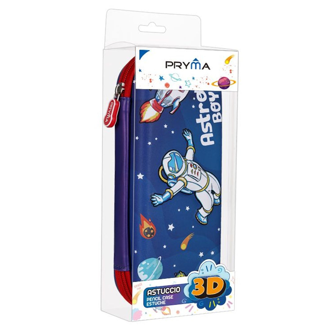 Pryma Astuccio 3D in EVA 22x10x4.5 Cm – Design Spazio, Astuccio Rigido e Capiente per Bambini e Ragazzi, Resistente per Scuola e Ufficio