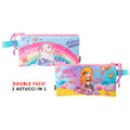 Pryma Astuccio Slim, Portapenne per Scuola Elementare e Infanzia, 22.5 X 12.5 Cm, 1 Zip, Bimba Sirena e Unicorno