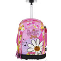 Pryma Zaino Trolley Scuola Elementare Bambina 48x33x23 Cm - Capiente 36L con Borraccia Omaggio, Design Margherita, Zaino con Ruote