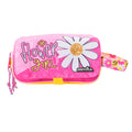 Pryma Astuccio Capiente 3 Scomparti, per Scuola Elementare e Media, 21 X 10.5 X 7 Cm, 3 Zip, Coperchio con Velcro con Etichetta Scrivibile (Margherita Bimba)