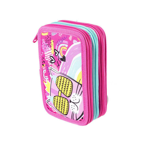 Astuccio a Tre Scomparti 3Zip Gatto