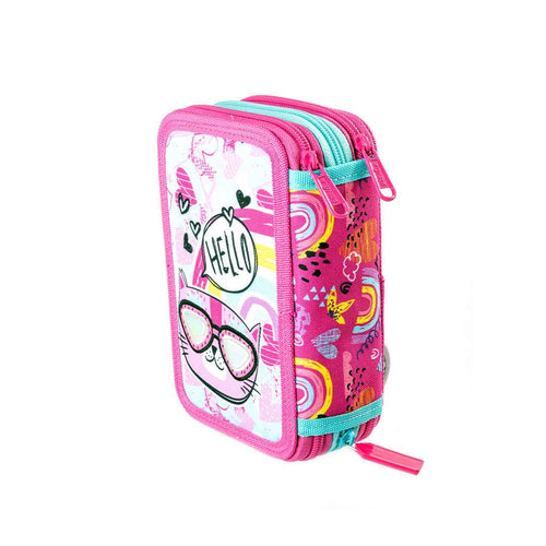 Astuccio a Tre Scomparti 3Zip Gatto