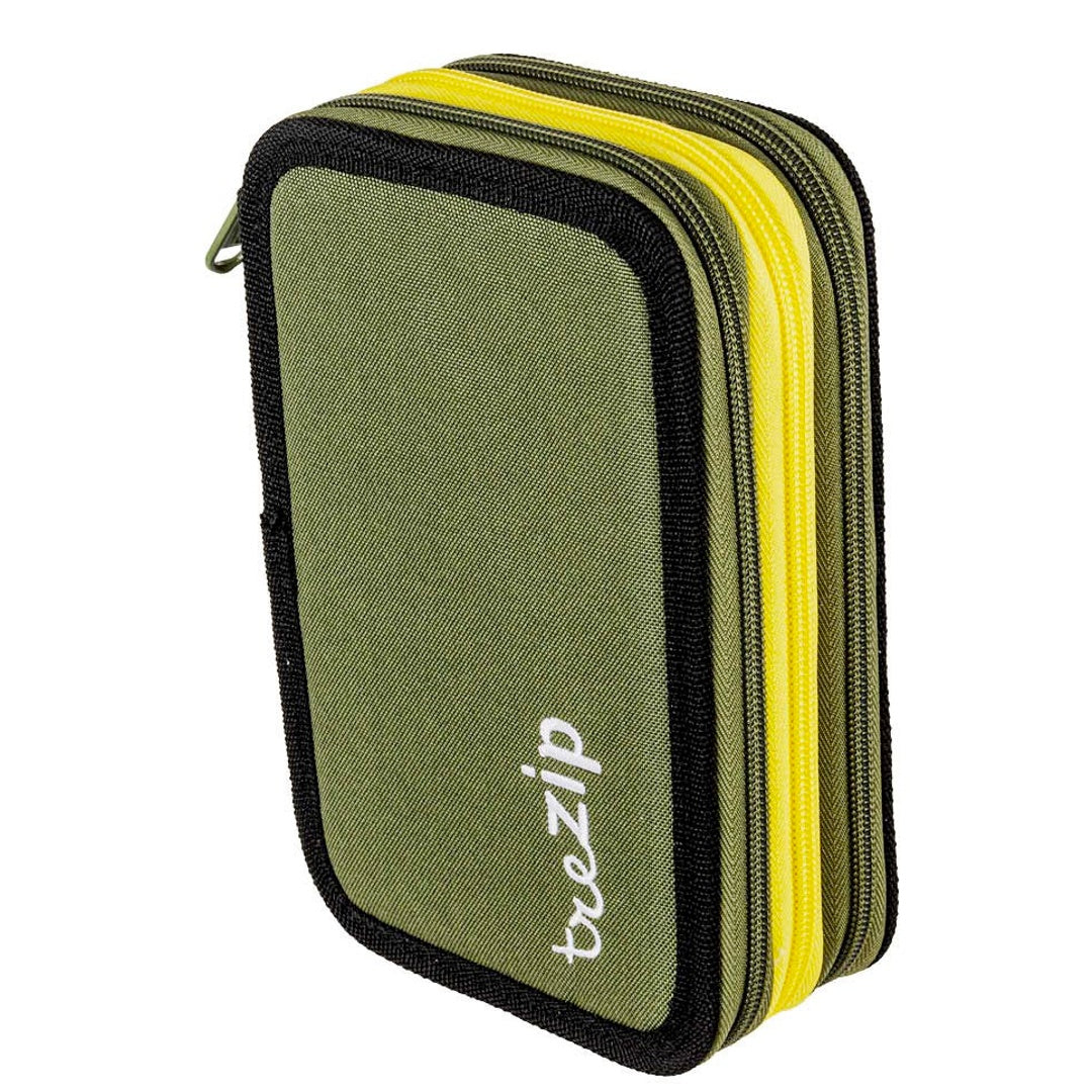 Pryma Astuccio 3 Zip 20x13x7 Cm - Astuccio Scolastico Multifunzionale con 3 Scomparti (Giallo)