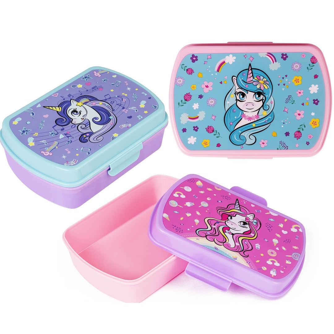 Pryma Unicorn Friends Portamerenda 550 Ml – Portavivande Bambini con Design Unicorno, Contenitore Pranzo per Scuola, Asilo e Picnic