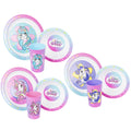 Pryma Unicorn Friends Set Piatto 21 Cm, Ciotola 16,5 Cm + Bicchiere 250 Ml - Set per Bambini con Design Unicorno, Ideale per Pranzi e Merende