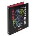 Pryma Raccoglitore 4 Anelli – Quaderno ad Anelli Formato A4 – Copertina Rigida Decorata – Organizer per Scuola, Ufficio e Archivio Documenti (Linea Game)