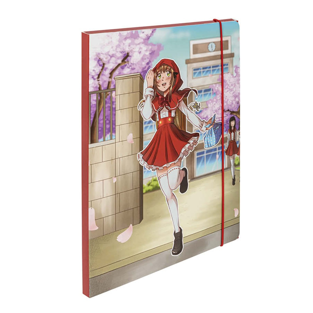 Pryma – Cartellina 3 Lembi con Elastico Tondo D1 25,5x34,5x1,2 Cm | Porta Documenti Formato A4 | Cartellina Scuola (Fantasia Anime Ragazza)