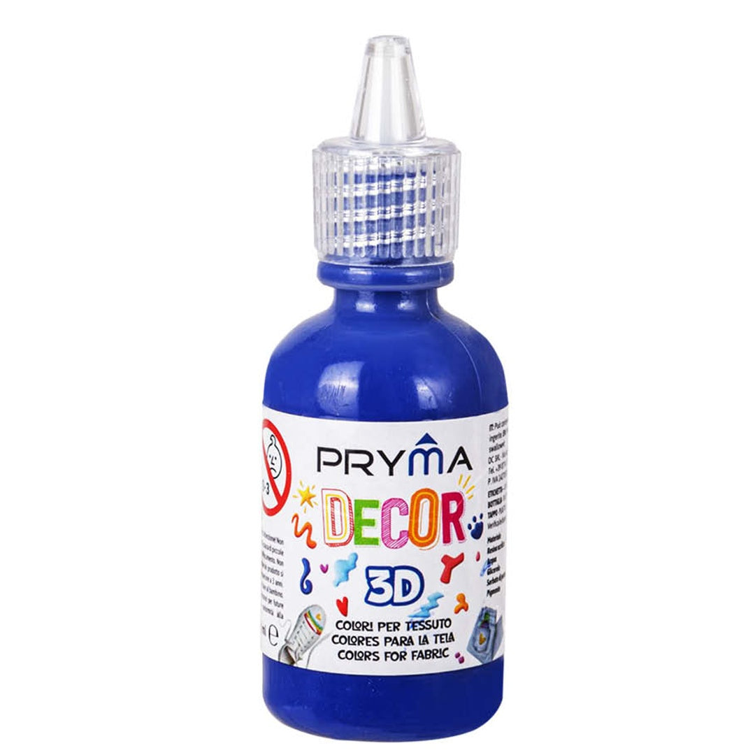 Pryma Colore Tessuto 30ml 6pz – Vernice 3D per Stoffa Paintex, Permanente e Lavabile, Ideale per DIY, Personalizzazione Abbigliamento, Scarpe e Accessori (Blu)