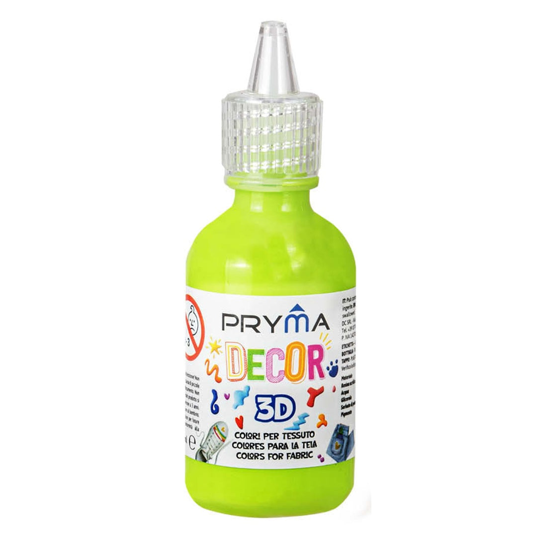 Pryma Colore Tessuto 30ml 6pz – Vernice 3D per Stoffa Paintex, Permanente e Lavabile, Ideale per DIY, Personalizzazione Abbigliamento, Scarpe e Accessori (Verde)