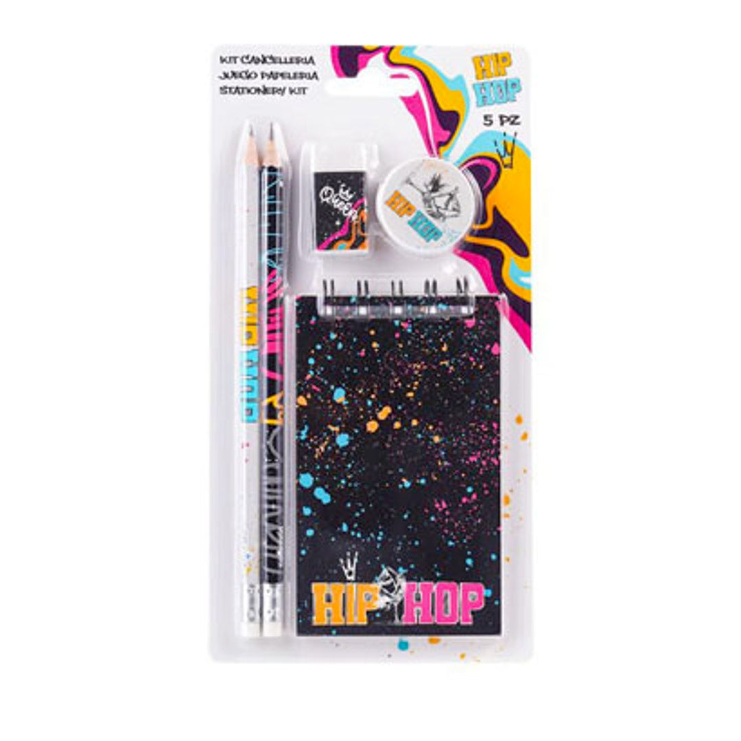 Pryma Kit Blocco Note – Taccuino a Righe con 40 Fogli + 2 Matite, 1 Gomma e 1 Temperino – Set Cancelleria Completo per Scuola, Appunti, Disegno, Casa e Ufficio