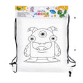Pryma Zaino Sacco da Colorare - Set da 4 Zaini 27x35 Cm con Pennarelli Inclusi | 4 Fantasie Diverse per Bambini, Scuola e Tempo Libero