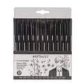 Pryma Fineliner 12 pz – Punta Nera Waterproof – Tappo con Clip – Pennarelli Tecnici a Punta Fine di Dimensioni Assortite – Ideali per Disegno, Scrittura, Bullet Journal, Calligrafia
