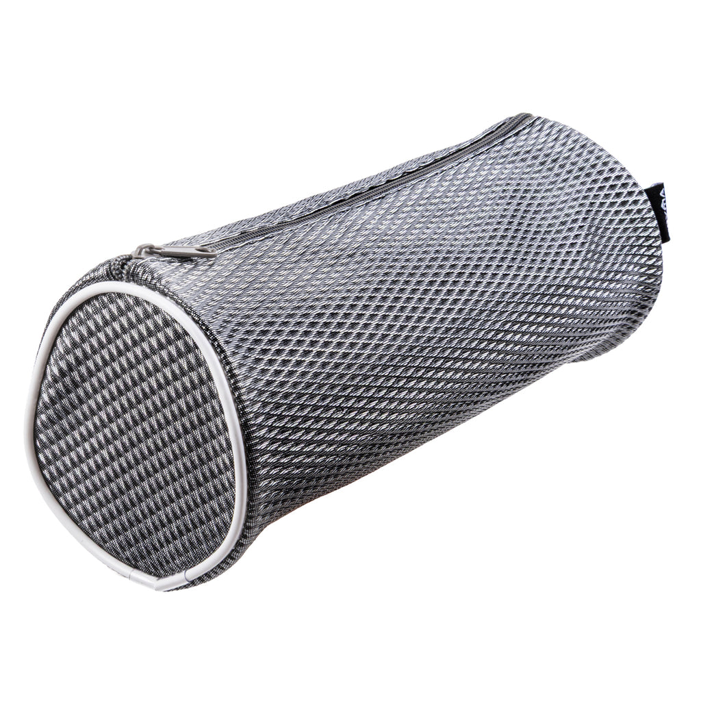 Astuccio Cilindrico in Tessuto Mesh Nero – 22x8cm
