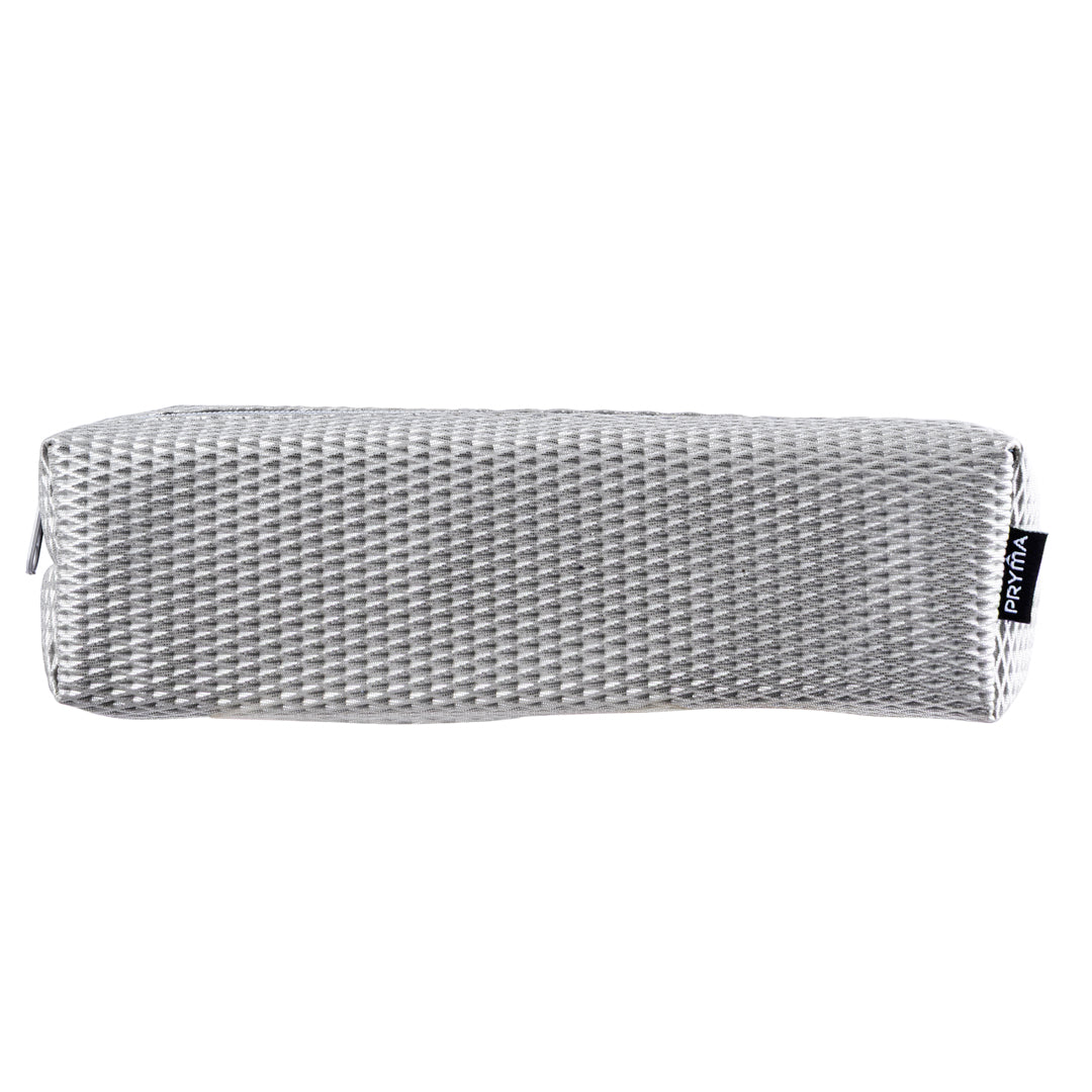 PRYMA Astuccio Slim in Tessuto Mesh Grigio, 20x4.5x4.5cm – Portapenne a Rete con Cerniera, Organizer Traspirante e Resis