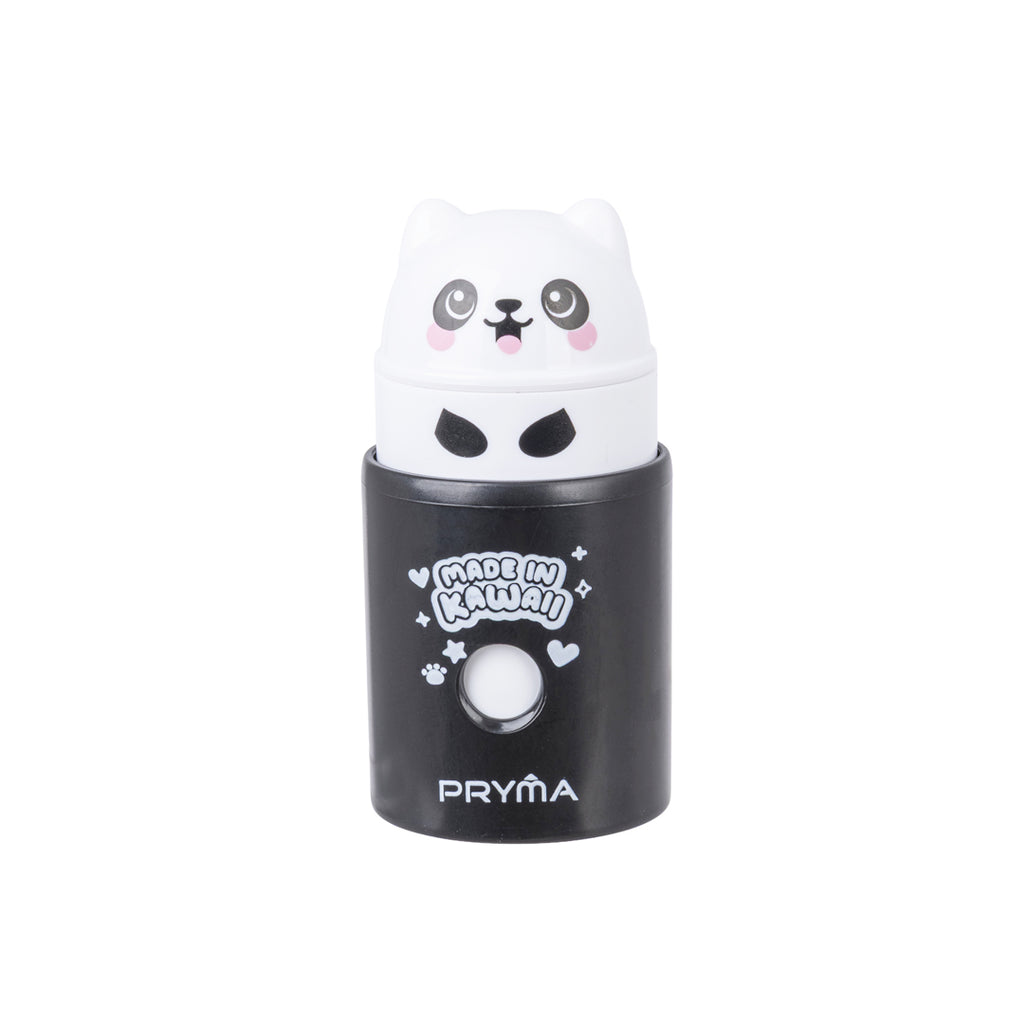 PRYMA Temperino 1 Foro Kawaii Bianco (Panda) – Temperamatite Compatto con Serbatoio, Articoli Scolastici Divertenti e Co